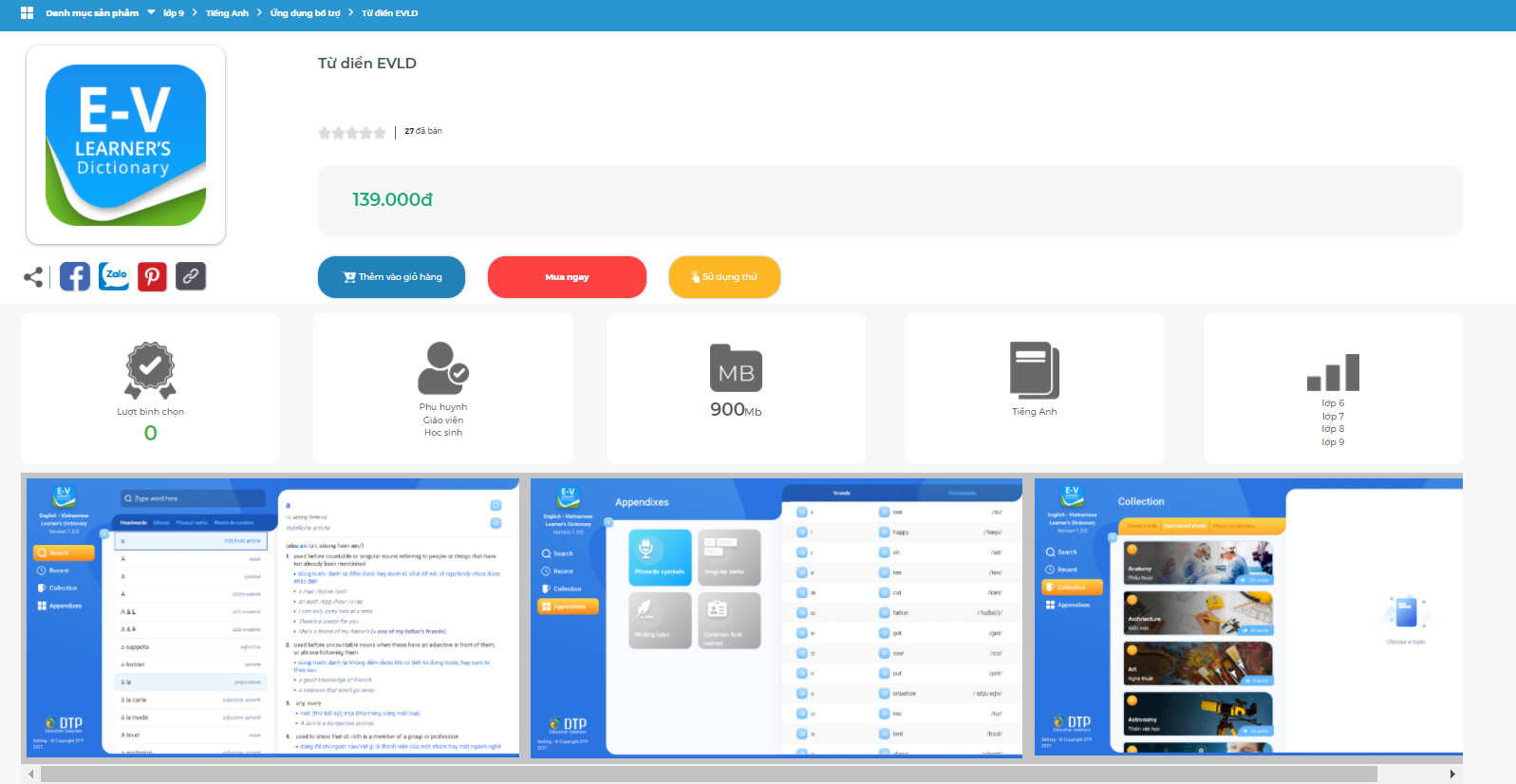 [APP] Ứng dụng Từ điển EVLD