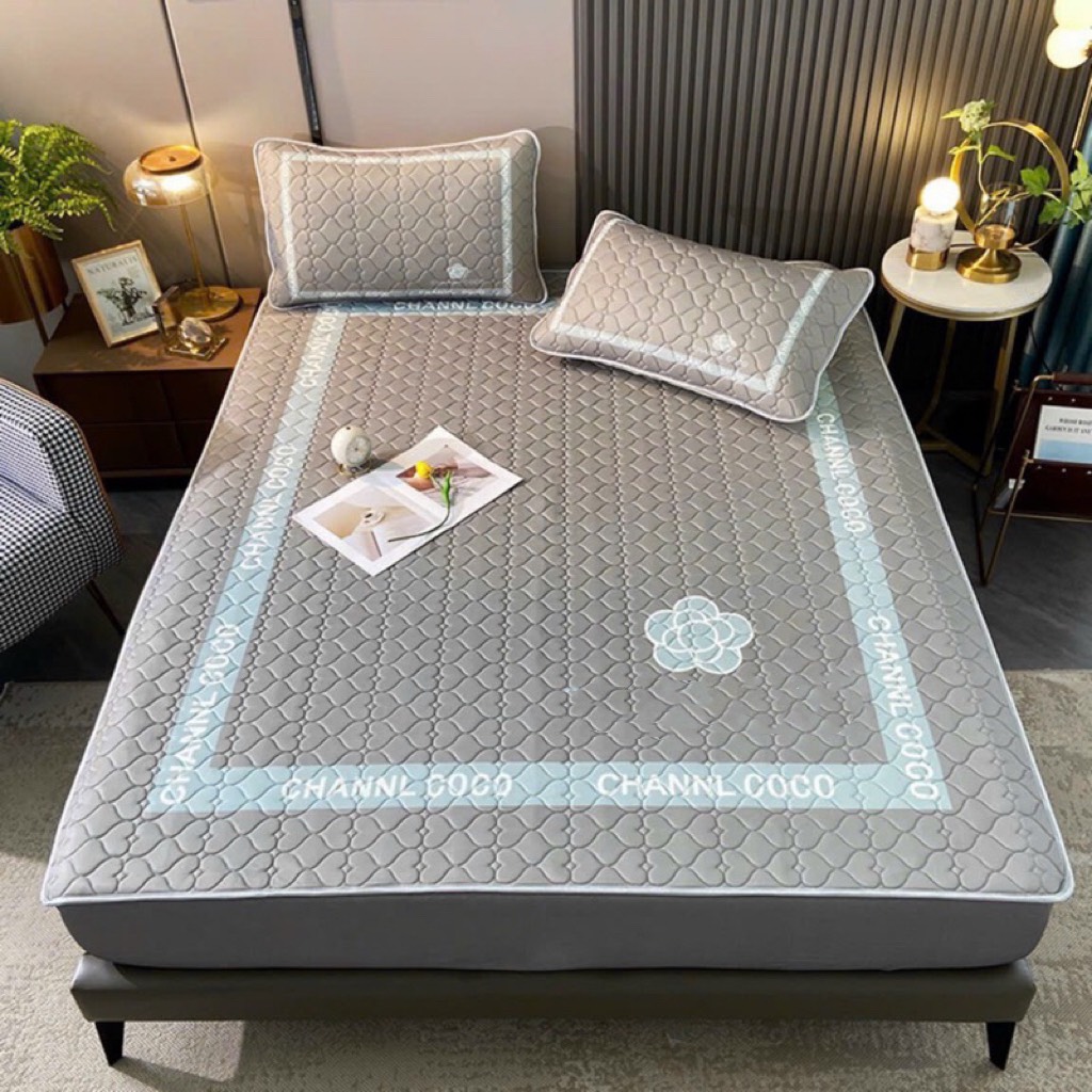 [ TẶNG KÈM 2 VỎ GỐI ] CHIẾU ĐIỀU HOÀ CAO SU NON 5D BO CHUN -
