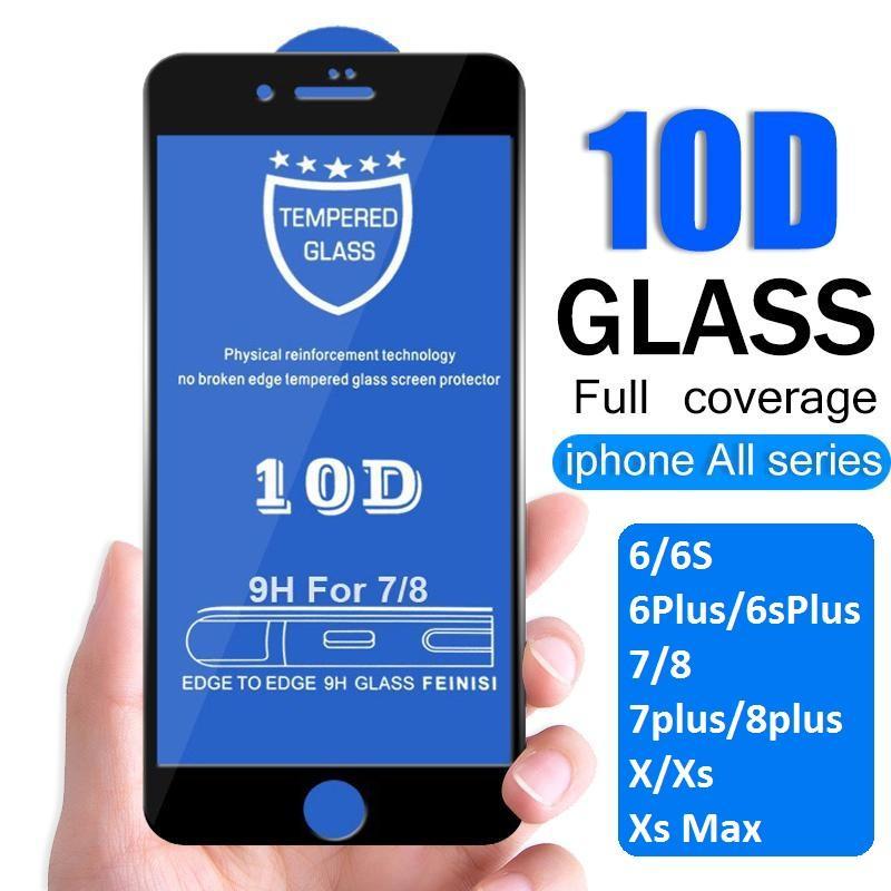 Kính cường lực full màn hình 10D cho iphone 6/6s/6Plus/6SPlus/7/8/7plus/8plus/X/Xs/Xr/Xsmax 2 màu Đen và Trắng siêu bền - thegioisilevip