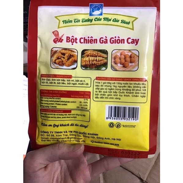 Bột Chiên Gà Giòn Cay Gói 100g