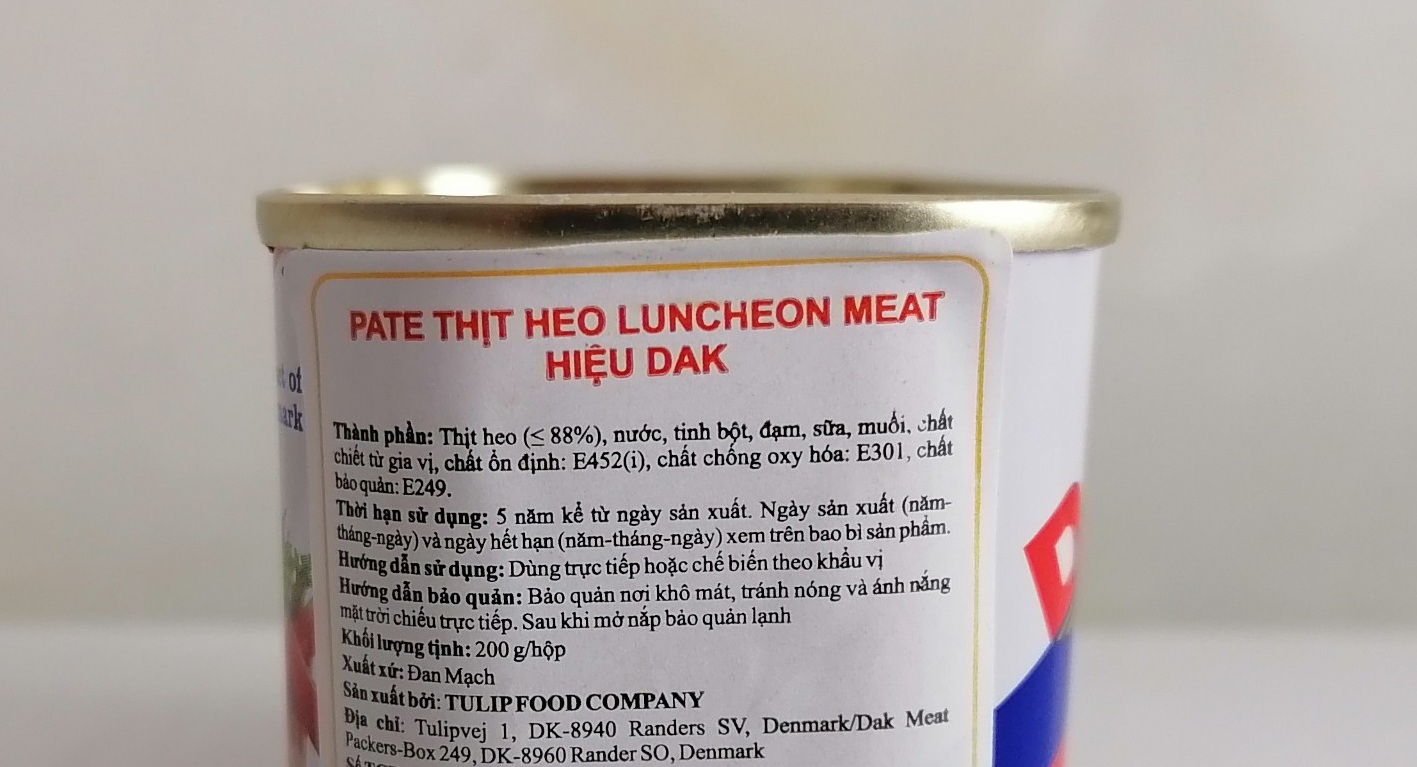[200g – Hộp vuông] PATE THỊT HEO [Denmark] DAK Pork Luncheon Meat (tgc-hk)