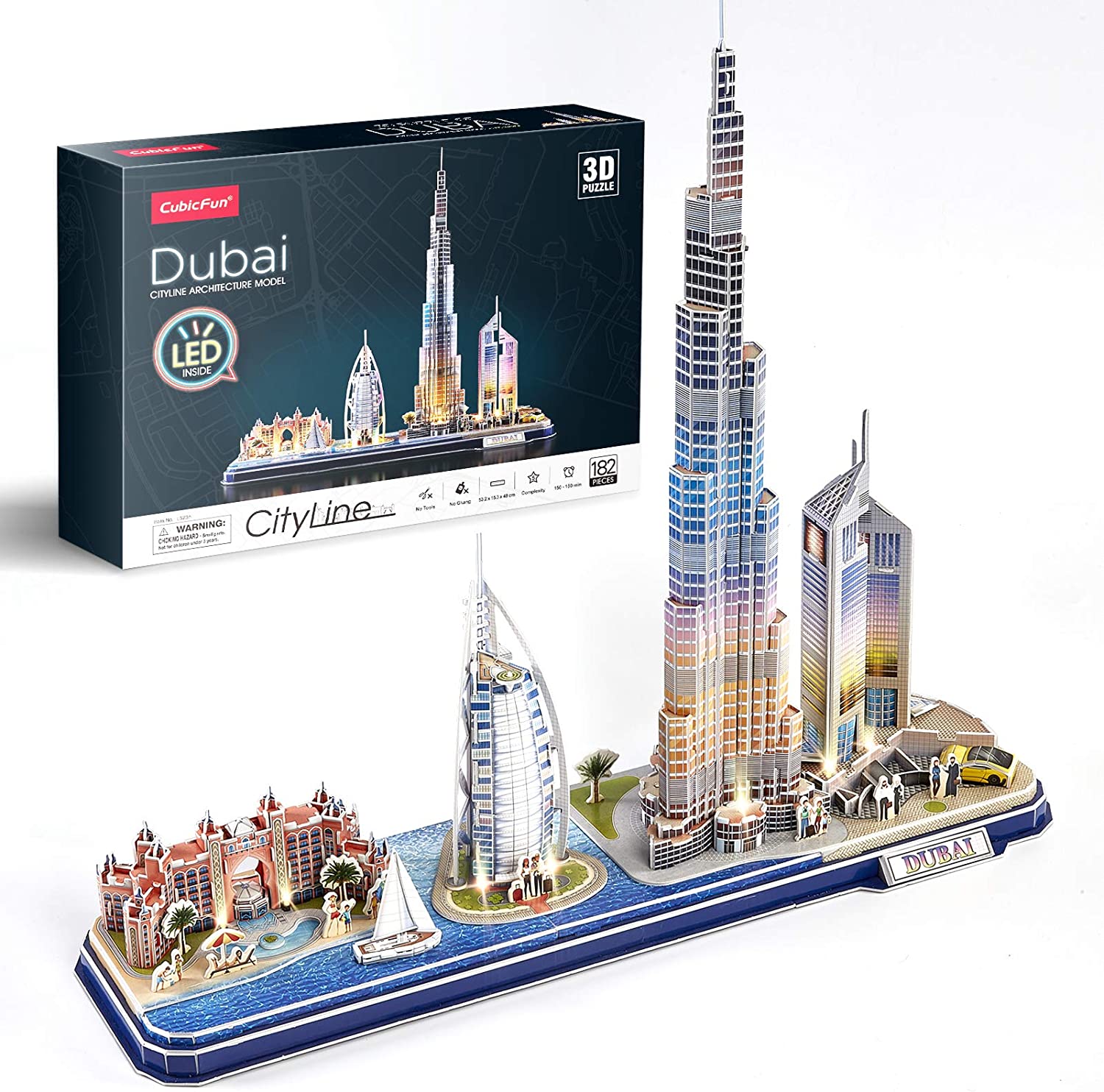 Mô Hình Giấy 3D CubicFun - Led Cityline Dubai L523h
