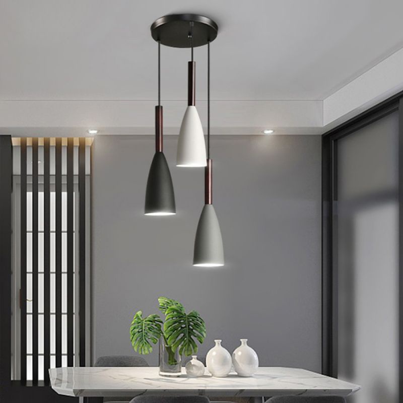 Đèn thả bàn ăn cao cấp 3 chao kèm bóng