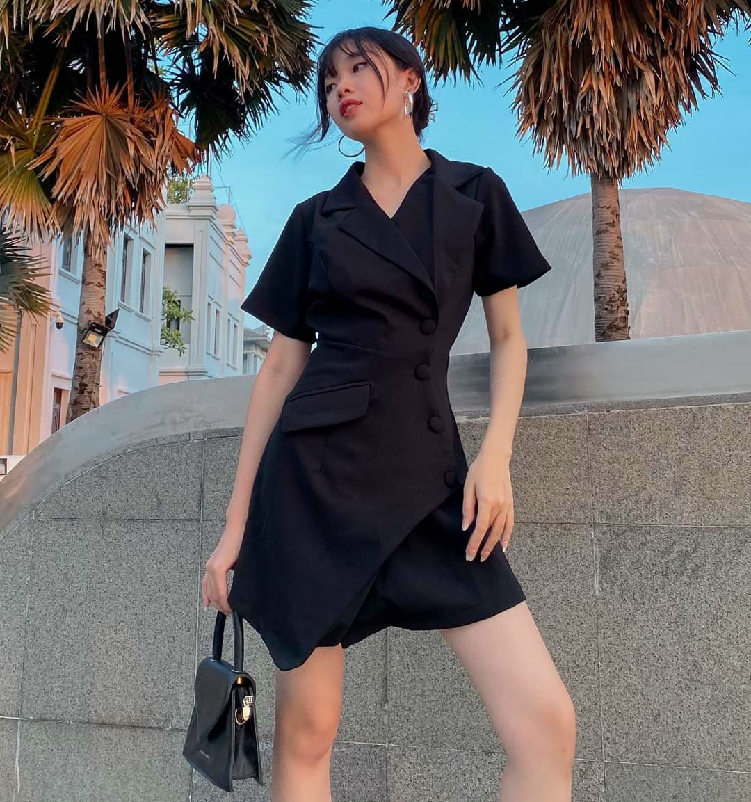 ĐẦM DỰ TIỆC VEST NÚT XÉO BELA DRESS