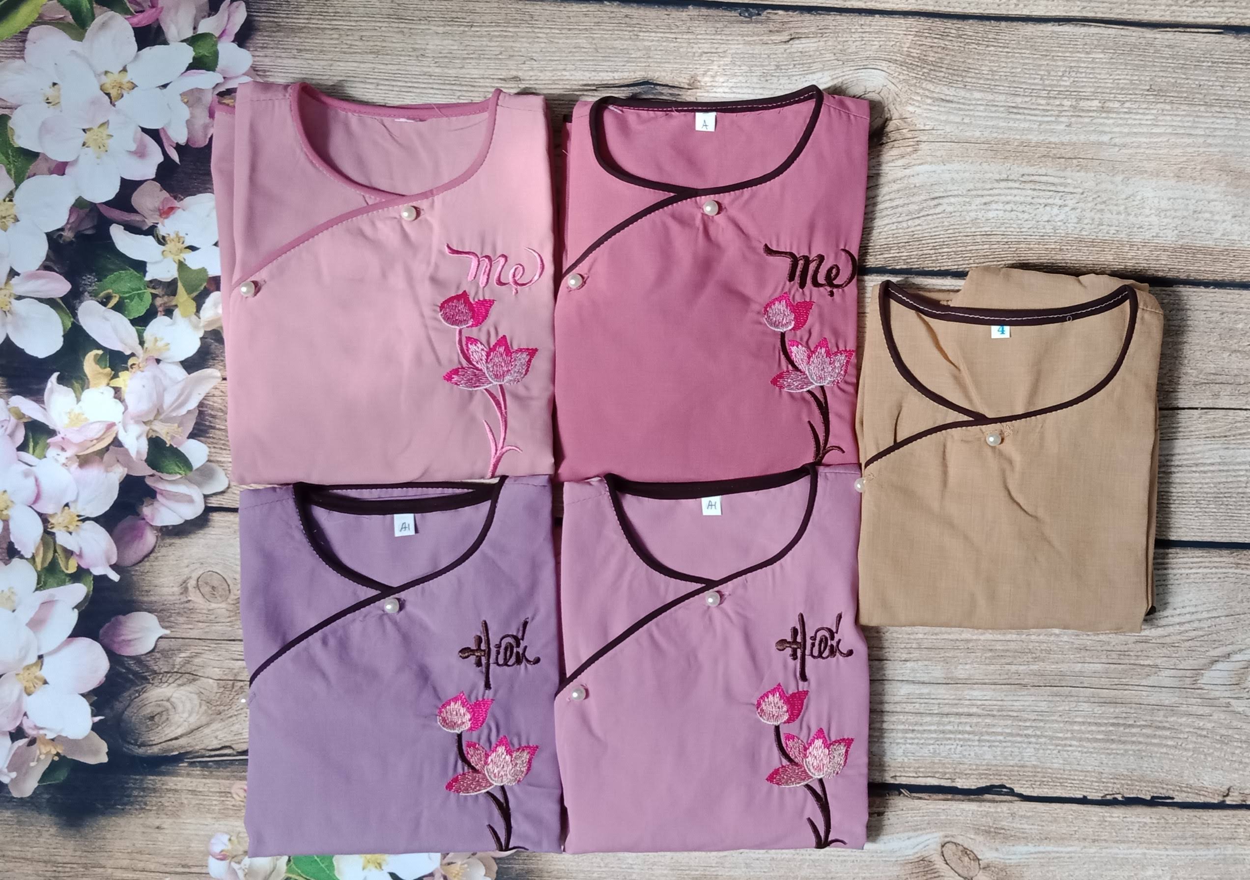 [HCM]Đồ lam đi chùa bé gái Mẫu Sen Viền