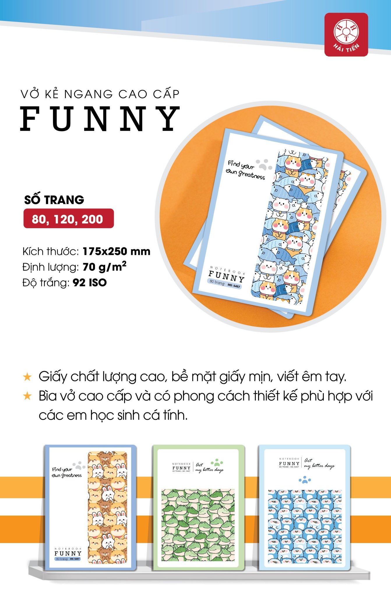 Vở FUNNY 80 trang 5457 (Dòng kẻ ngang)