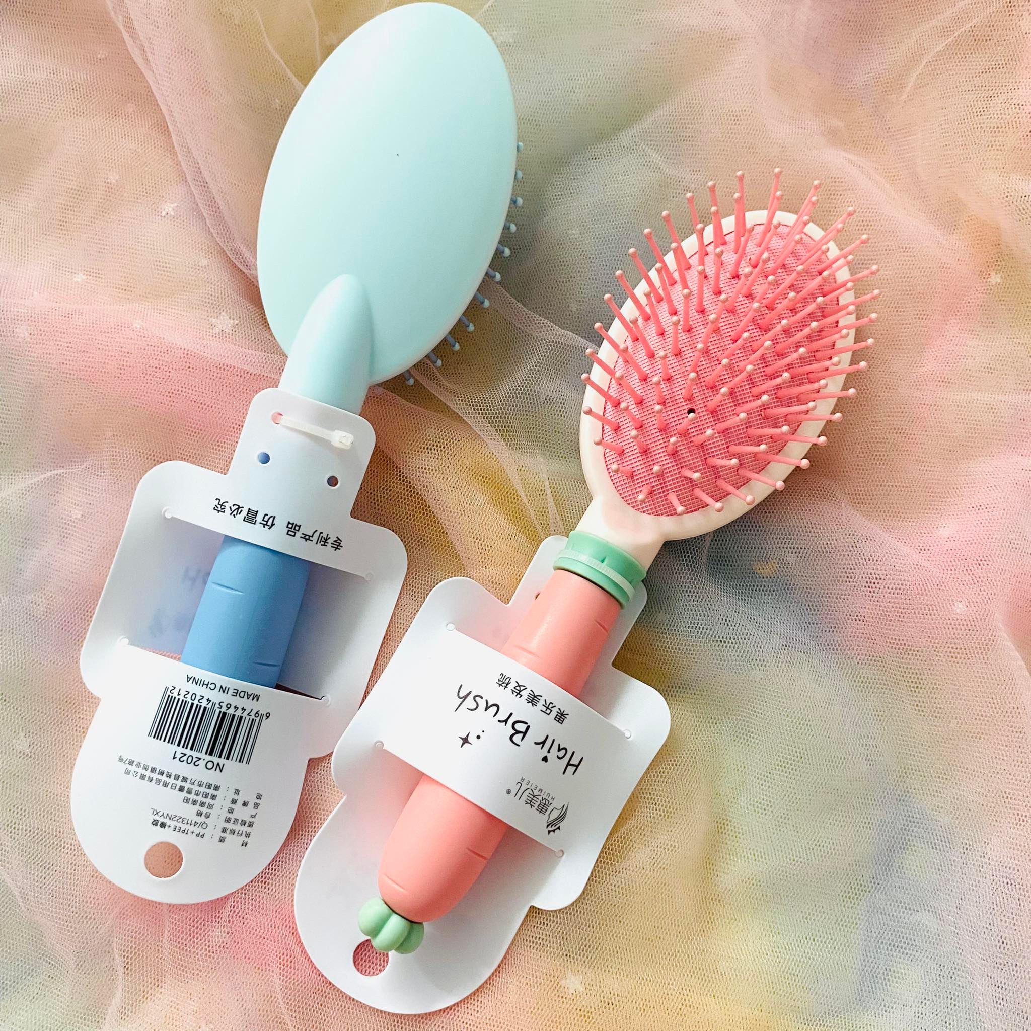 Lược gai chải tóc oval cà rốt màu sắc