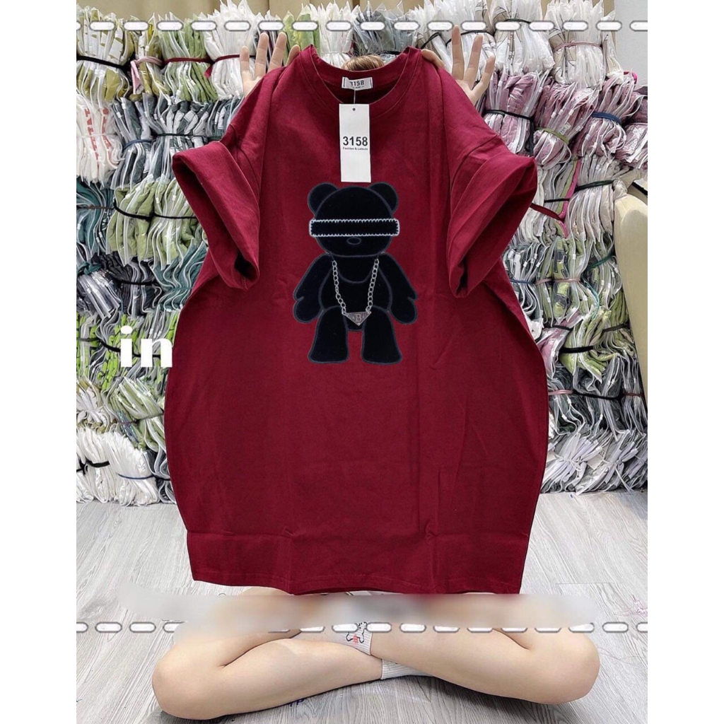Áo phông 3158 unisex chất cotton khô thêu đáp