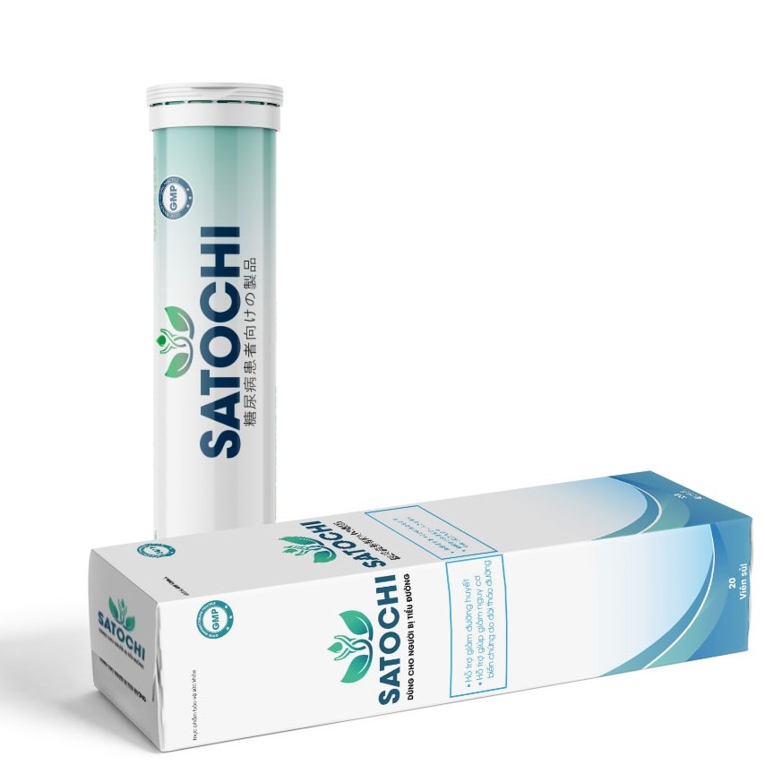 [Tặng Vòng Tay] Viên sủi Satochi hộp 20 viên - Viên sủi Giảm Đường Huyết Ngăn Ngừa Biến Chứng Bệnh Tiểu Đường - Chính Hãng - Tặng vòng tay may mắn chỉ đỏ- AN001
