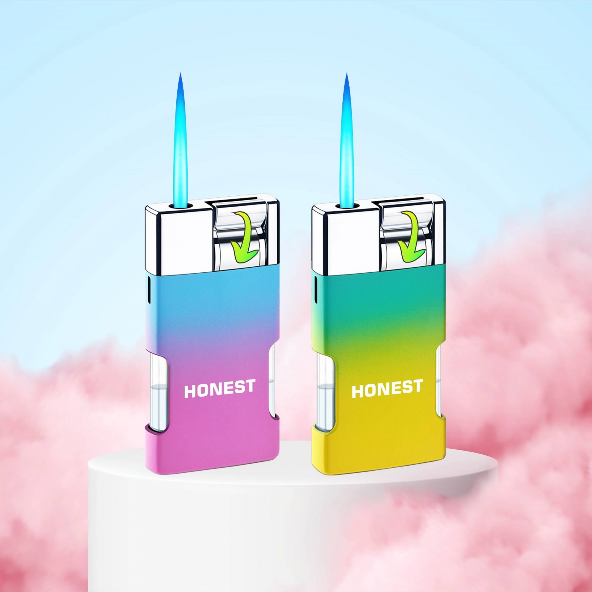 BẬT LỬA-KHÈ -HONEST 538 MÀU CẦU VÒNG - (XÀI GAS)-( CÓ HỘP )