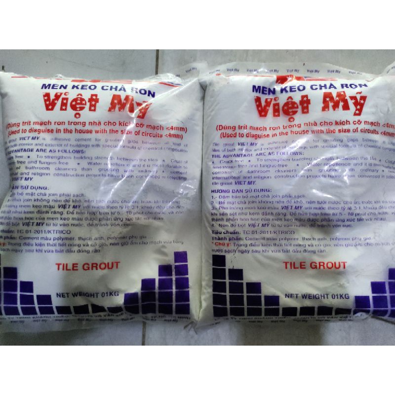 thùng 20 túi keo chà ron việt mỹ moi tui nang 1kg