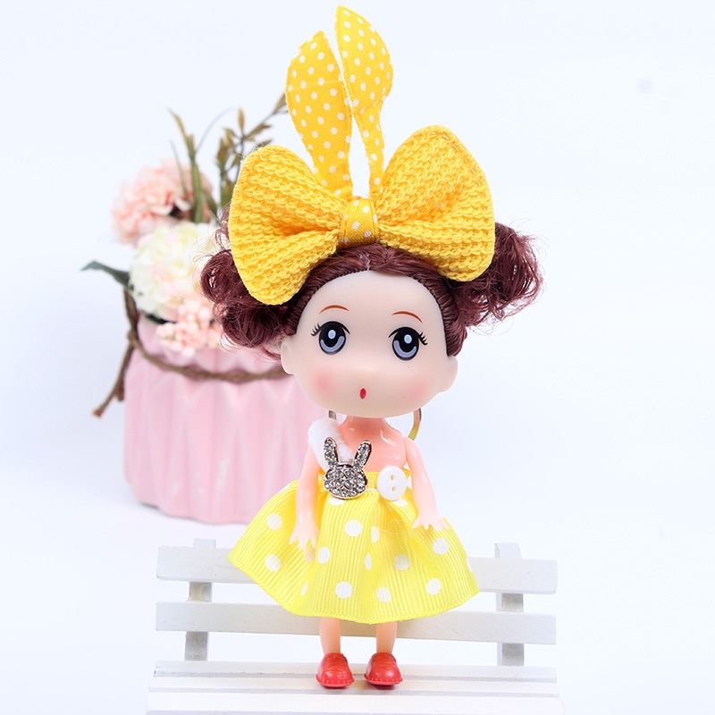 Bupbe trang trí bánh kem bupbe chipi váy ngắn nơ to 12cm