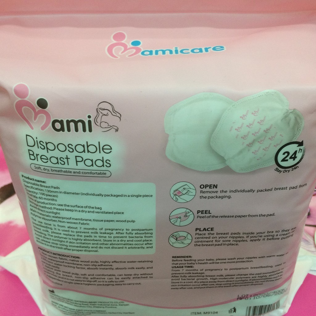Lót thấm sữa MAMI CARE cho mẹ bầu (Bịch to 108 miếng)