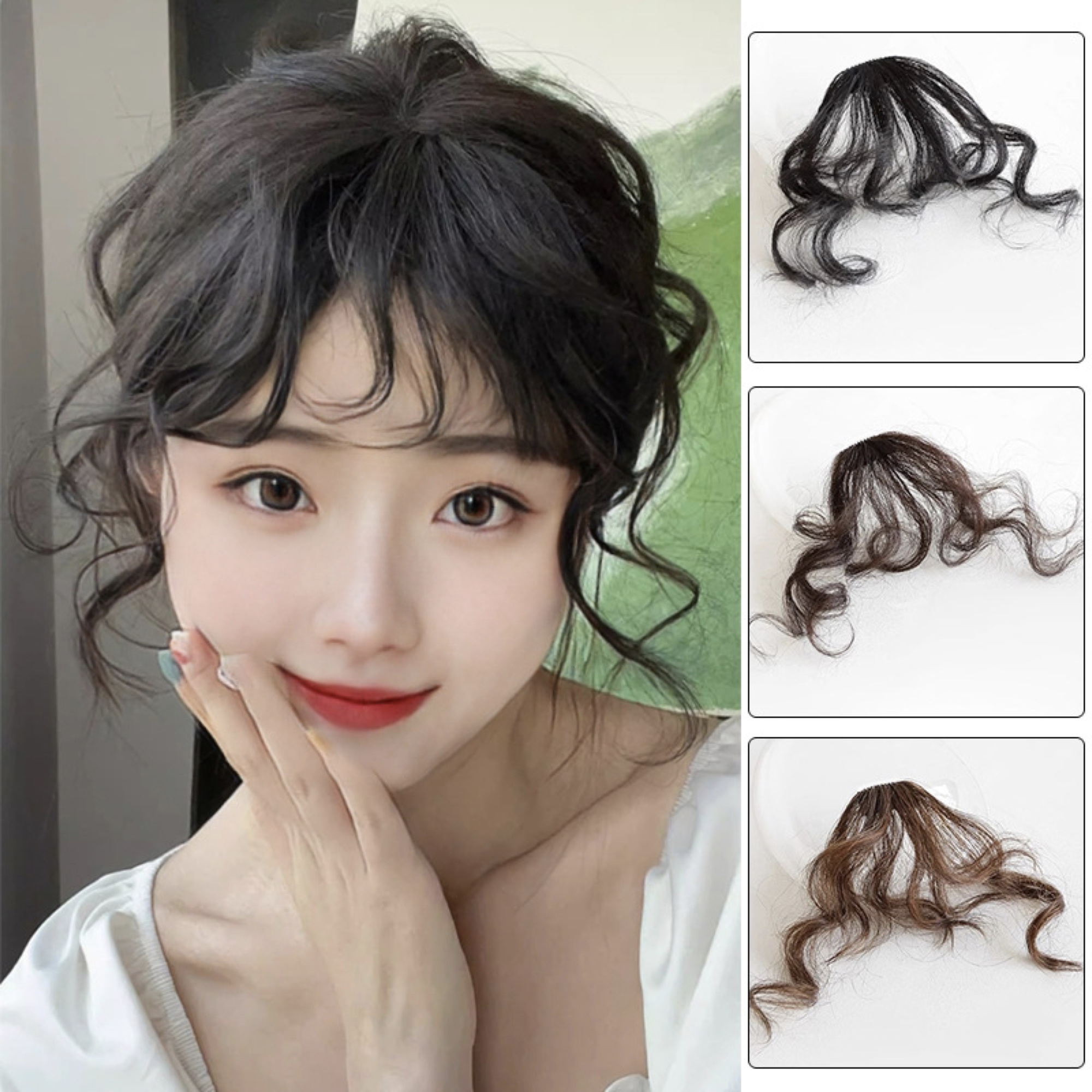 Tóc giả mái thưa có mai đáng yêu Hàn Quốc