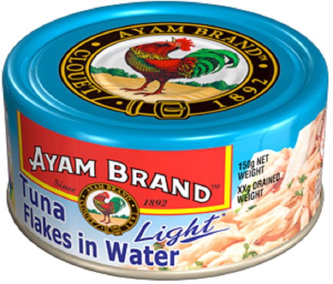 [Hộp tròn 150g] [FLAKES – X.DƯƠNG] CÁ NGỪ XẮT LÁT NGÂM NƯỚC MUỐI ÍT BÉO [Thailand] AYAM Tuna Flakes In Water Light (halal)