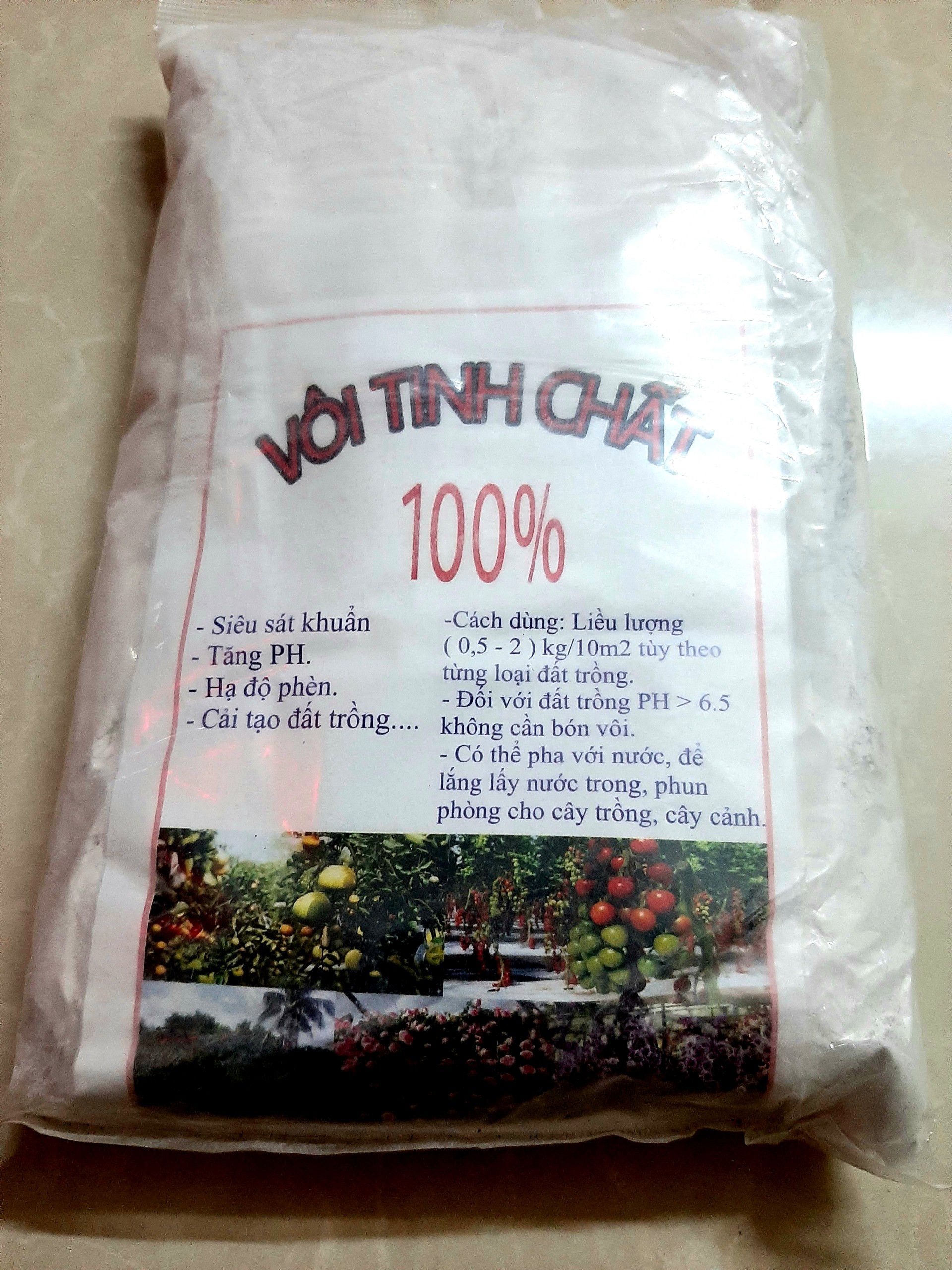Vôi bột tinh chất xử lý đất trồng 1kg