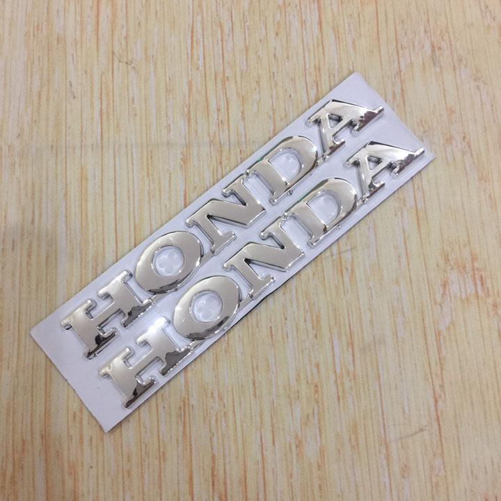 Tem logo chữ nổi HONDA màu Bạc