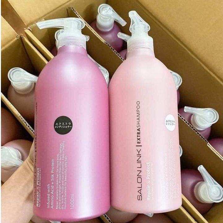 Set Gội Xả Suôn Mượt Tóc Salonlink Nhật Bản 1000ml