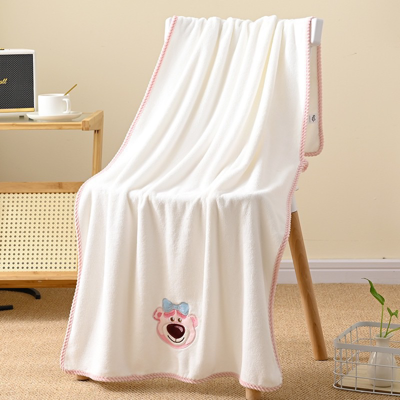 Set 2 Khăn Tắm, Khăn Mặt Gấu Hồng LOTSO
