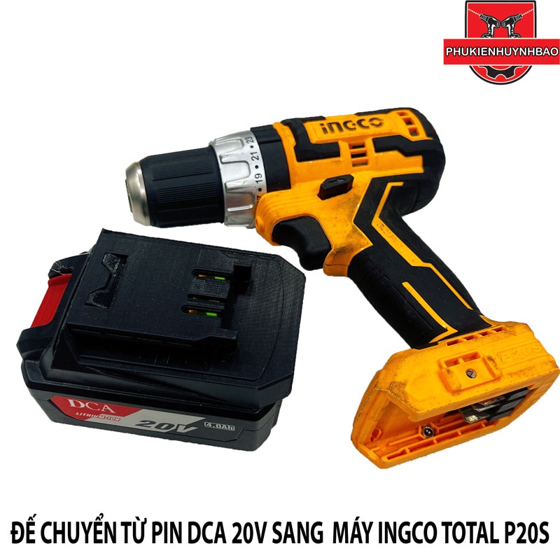 Ngàm Đế Chuyển Pin DCA 20V ( DONGCHEN ) Sang Máy Ingco Total