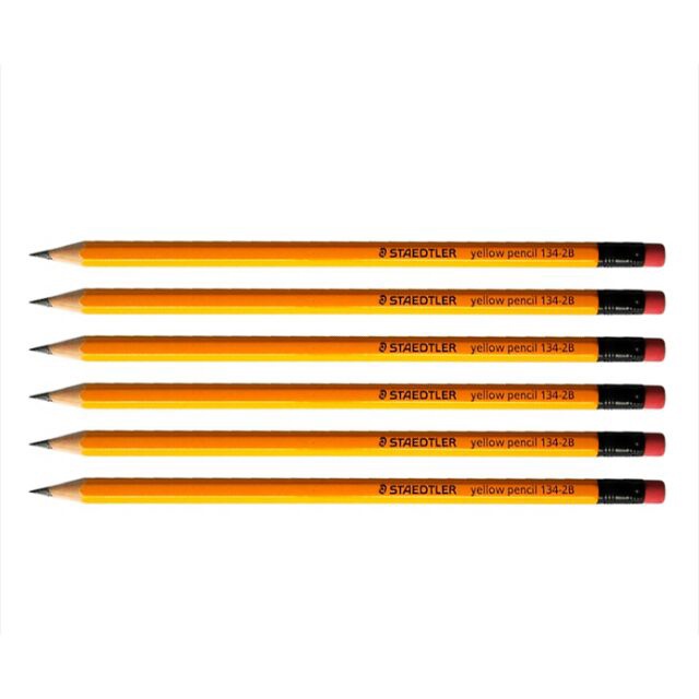 Com bo 2 cái bút chì gỗ staedtler 134 - 2b, 134 hb