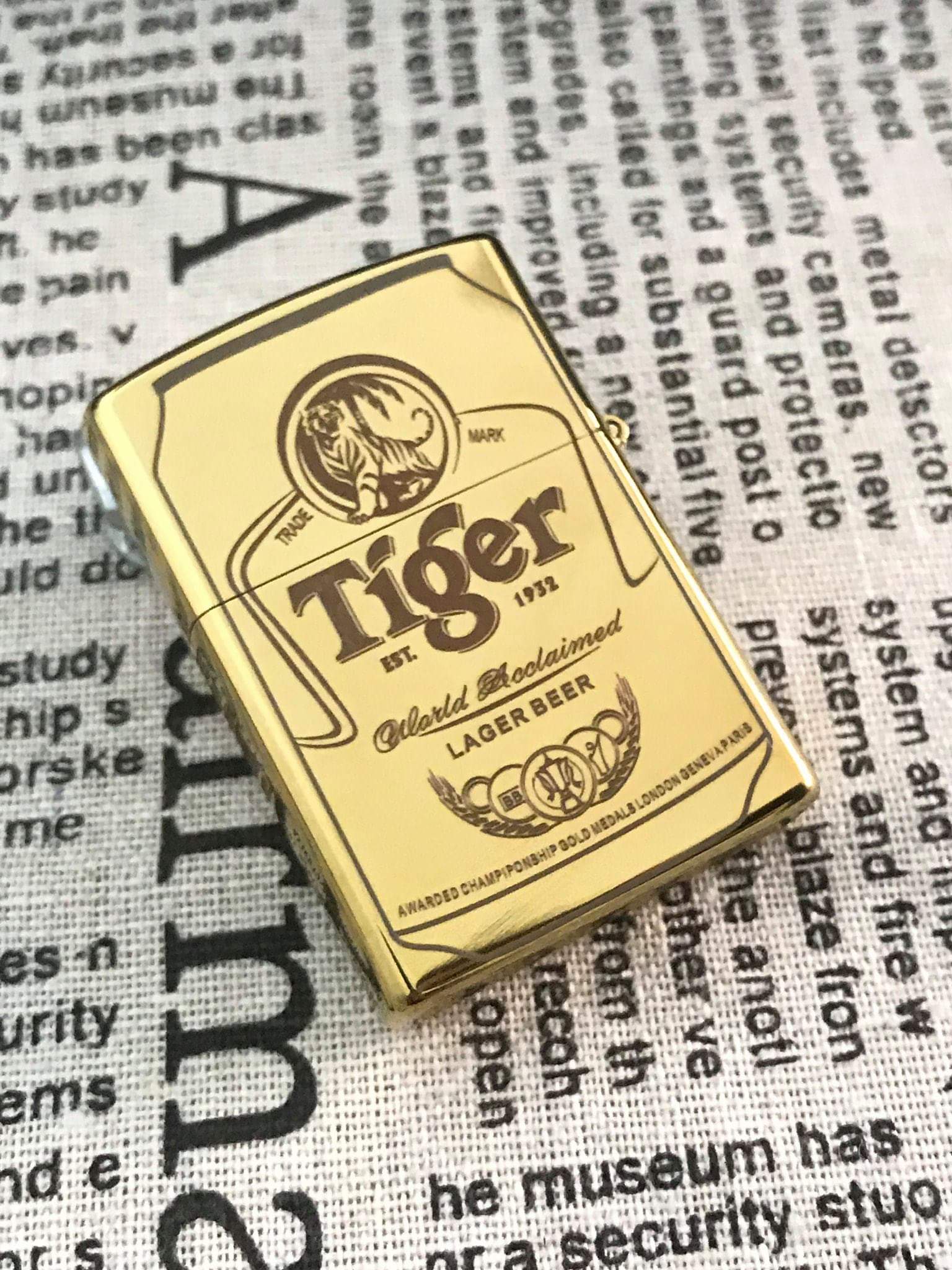 [HCM]Bật Lửa Zippo Khắc Laze Hình Chai Bia Tiger
