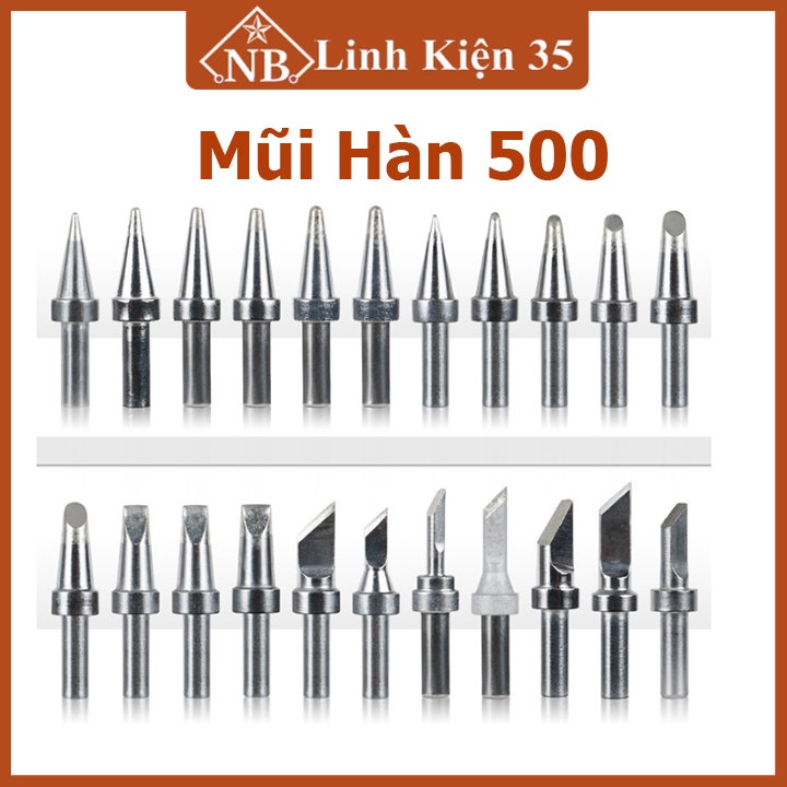 Mũi hàn 500, đầu hàn sắc nhọn, lên nhiệt nhanh chóng, bền lâu