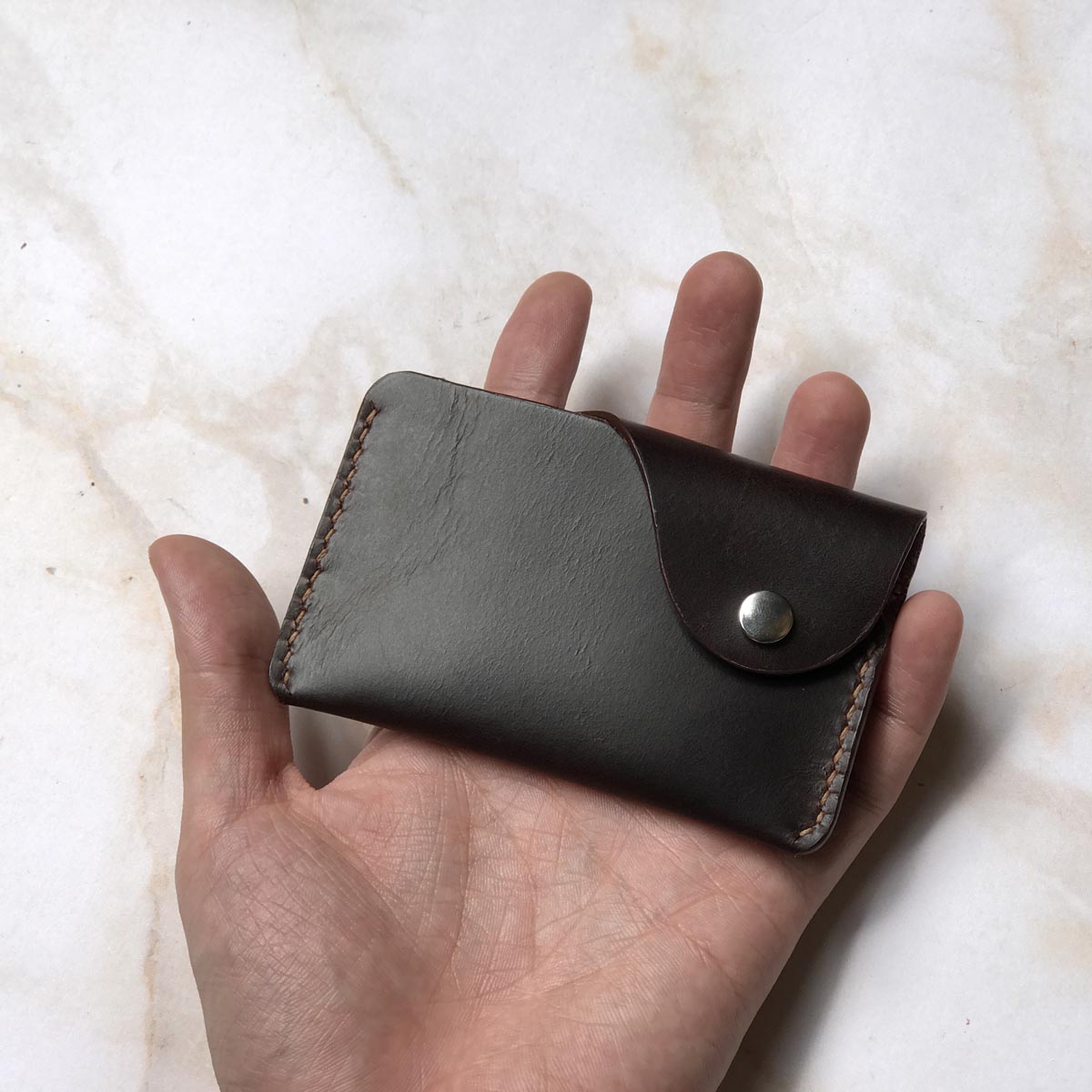 Móc chìa khóa da thật đựng thẻ ATM - Handmade thủ công