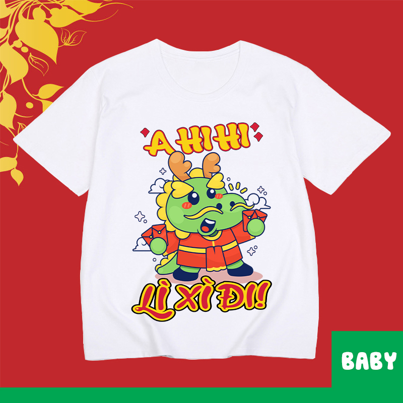 Áo thun TẾT 2024 dành cho bé " AHIHI LÌ XÌ ĐI " BGBB16 Lavie Clothing