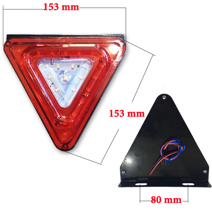 Đèn tam giác đỏ cảnh báo 12-24v