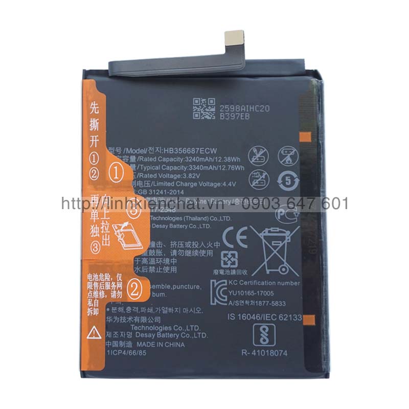Pin huawei nova 3i ine-lx2 3340mah zin - hàng nhập khẩu