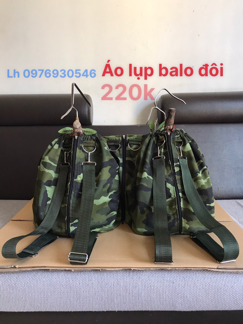[HCM]Áo lụp balo đôi đa năng đeo 2 lụp