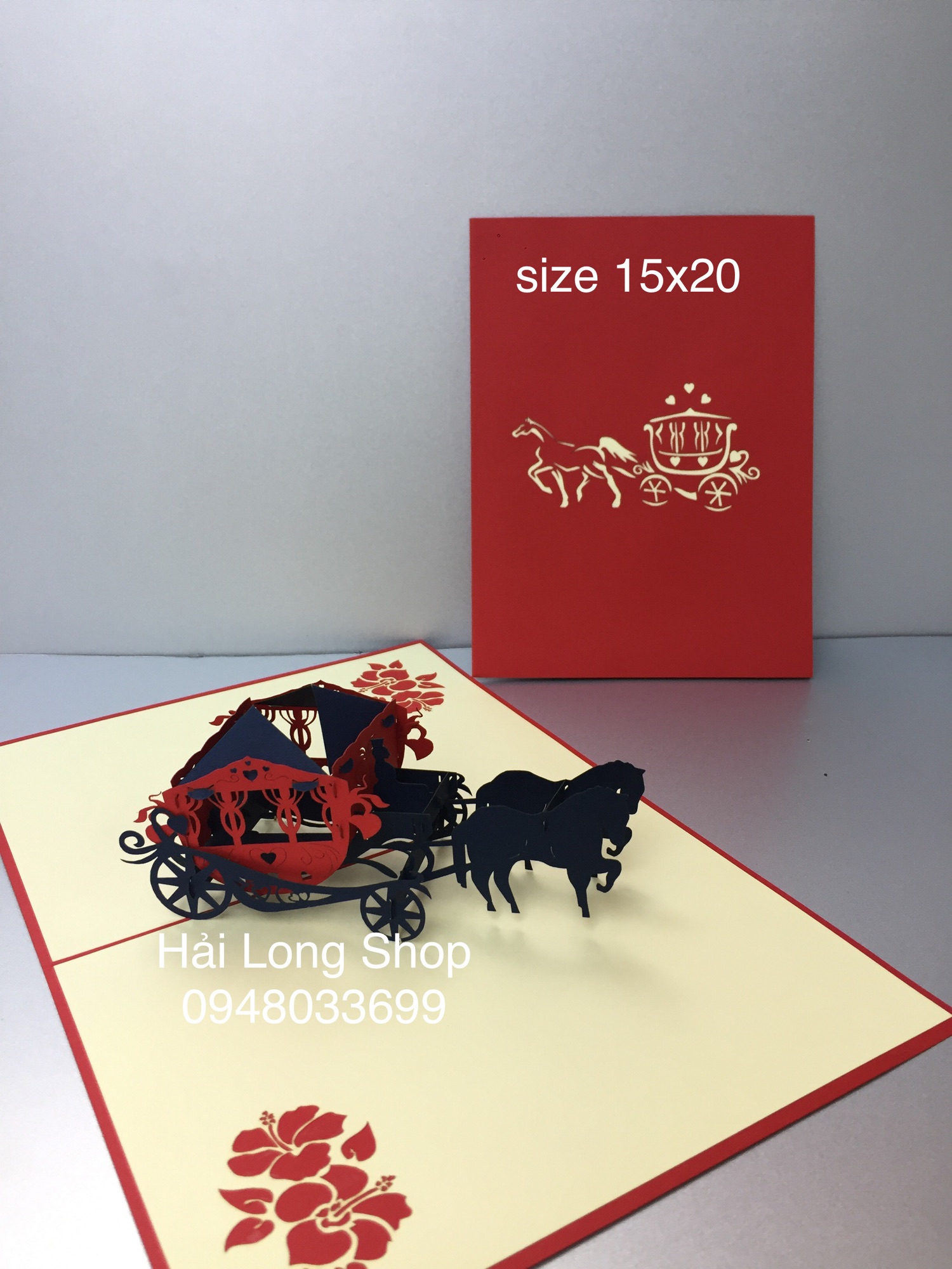 Xe Ngựa - Horse - Thiệp 3D