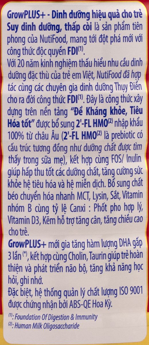 Sữa bột Nuti Grow Plus Đỏ 1,5kg (MẪU MỚI)