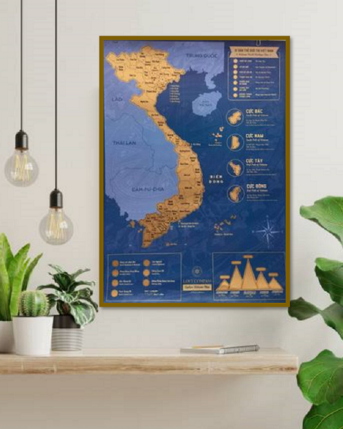 Vietnam Scratch Art Poster Royal Blue Edition