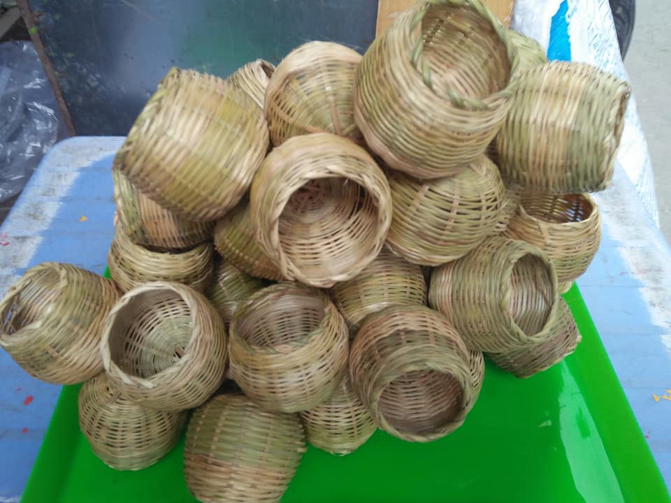 Combo 5 Cóng tre đựng kê, lúa cho cu gáy 6 cm