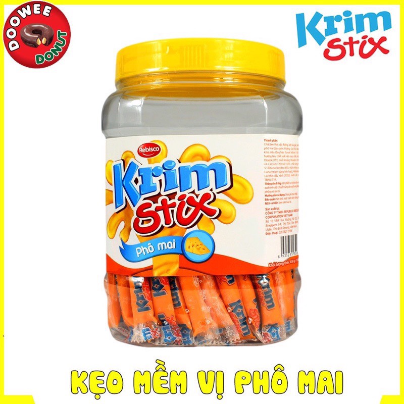 Rebisco Kẹo Mềm Krim Stix Vị Phô Mai (Hộp 100 cái x 4.5g)