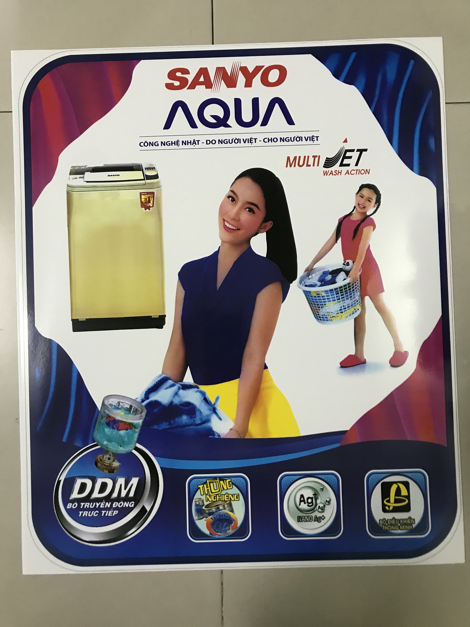 [HCM]Tem dán máy giặt Sanyo Aqua / Miếng dán máy giặt Sanyo (mẫu 7)