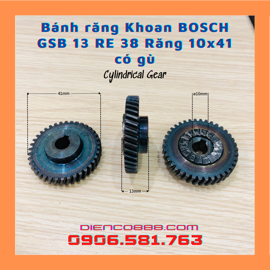 (Cylindrical Gear) Nhông bánh răng khoan BOSCH GSB 13RE 38 răng (có 4 loại khác nhau để lựa chọn)