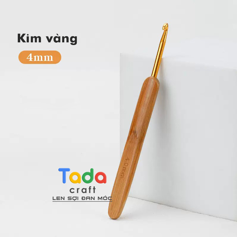 Kim móc len cán gỗ tre thiên nhiên