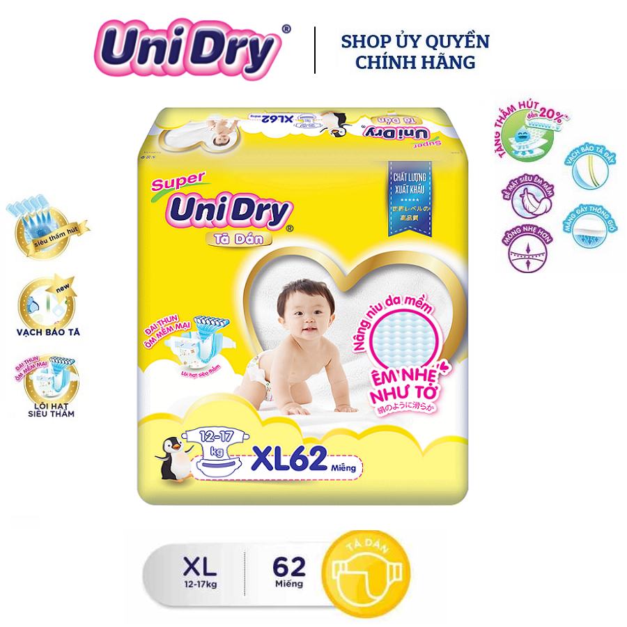 Bỉm/Tã Quần/Dán Unidry [M76 L68 XL62]