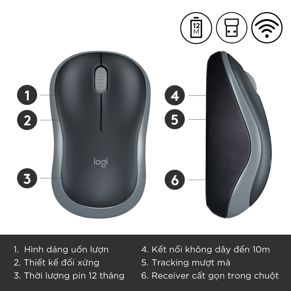 Chuột không dây LOGITECH B175 - Bảo hành 3 năm