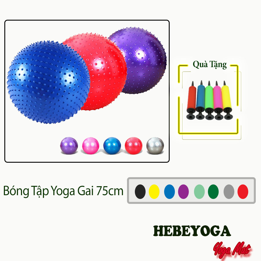 Bóng Tập Yoga Gai 75cm Kèm Đồ Bơm Cao Cấp