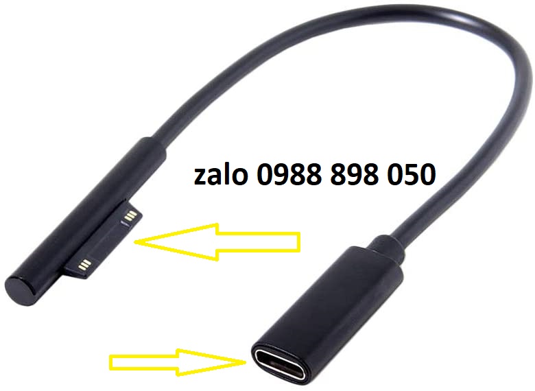 cáp chuyển chân usb đầu type-c cái sang đầu sạc surface pro 3-4-5-6-7 - pro go-book 1-book 2