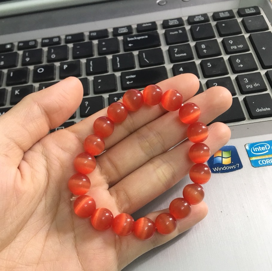 Vòng tay chuỗi đá mắt mèo 10ly-Nhiều màu