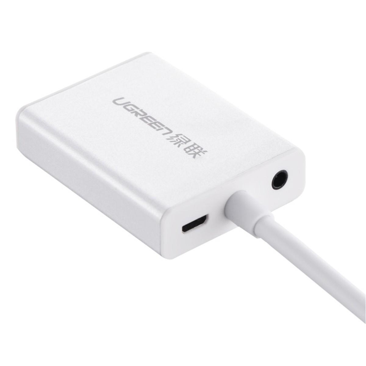 Cáp chuyển HDMI sang VGA có Audio UGREEN 40212 (Màu trắng)