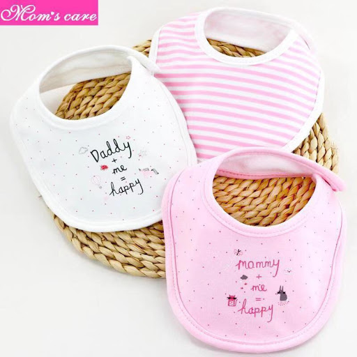 Set 3 yếm tròn cotton Momcare cao cấp