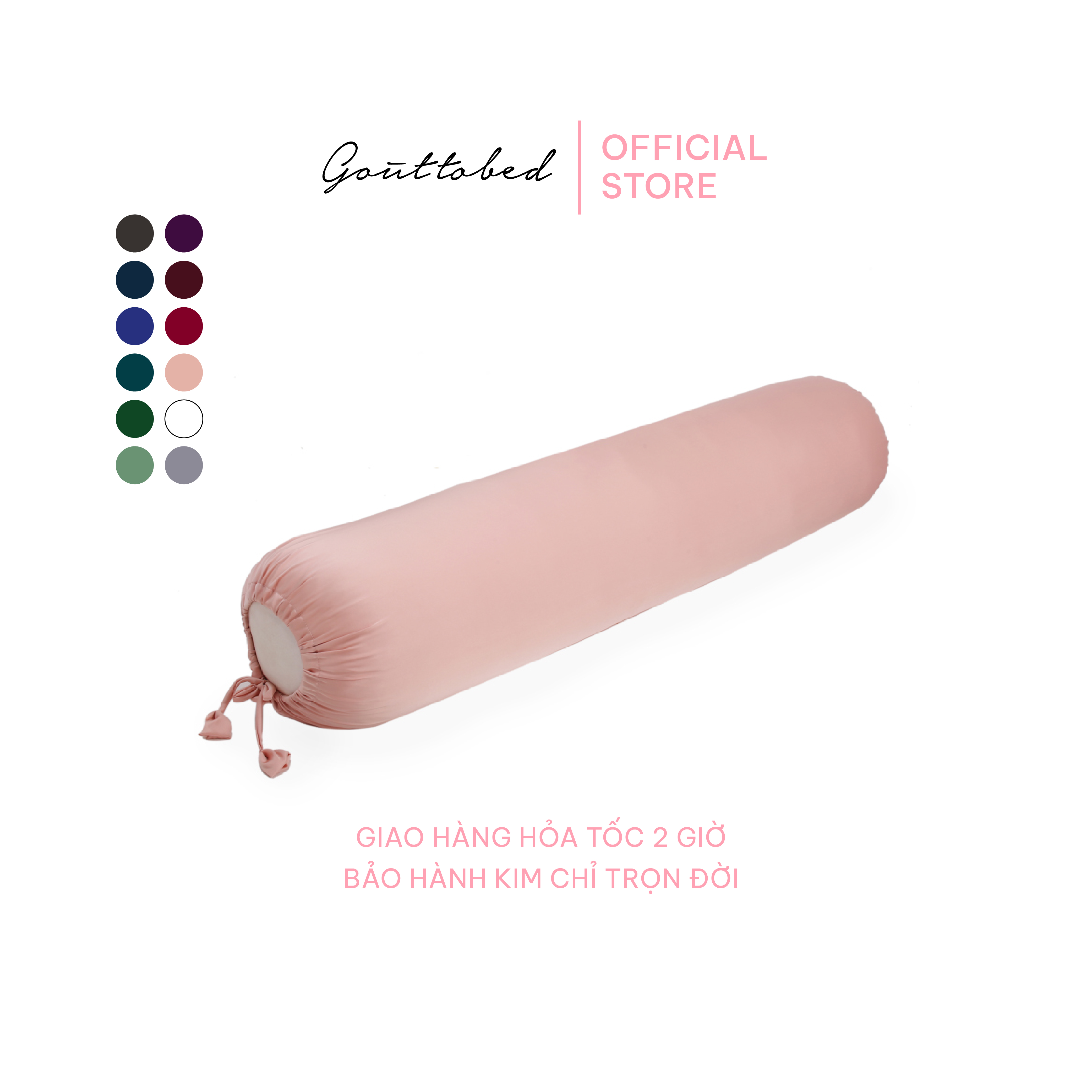 Vỏ gối ôm Gouttobed Lụa Satin Silk (nhiều màu và size)