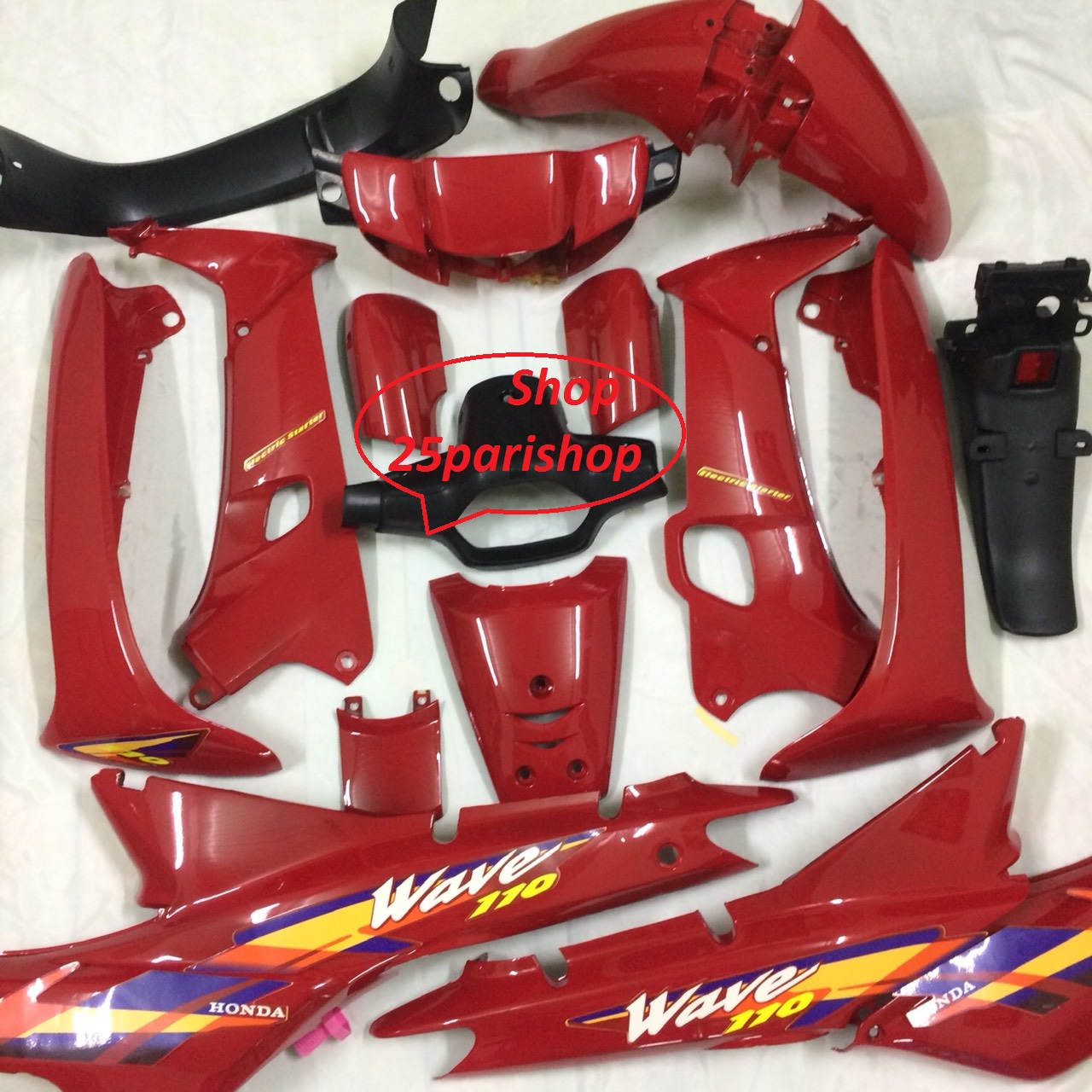 Dàn áo xe Wave 110 - wave ZX -  wave Alpha màu Đỏ Cờ  - nhựa trắng nguyên sinh ABS LOẠI 1