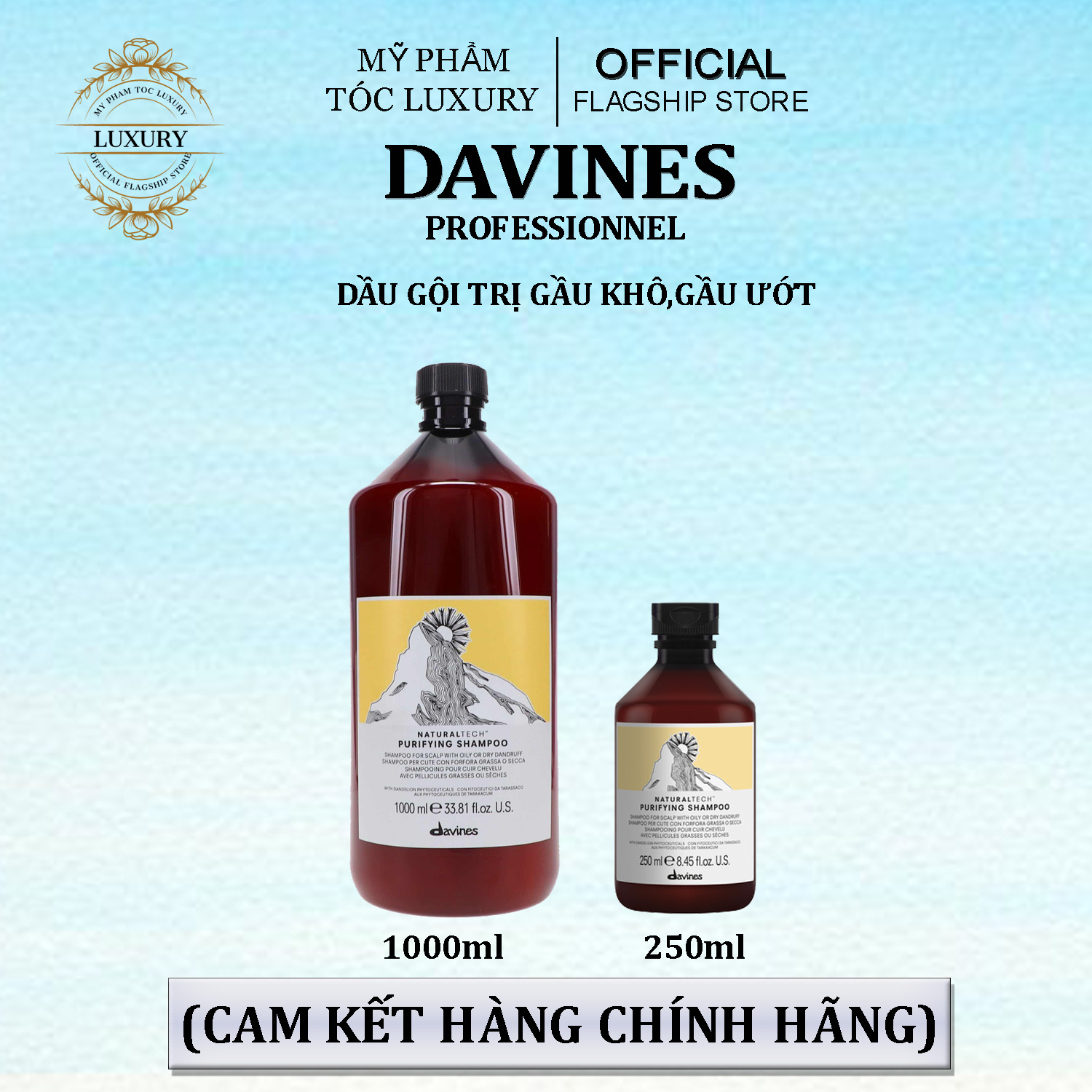 Dầu gội ngừa gàu Davines Natural Tech Purifying  250ml-1000ml
